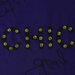 4958 - تیشرت منجوق دوزی طرح CHIC  رنگی بسته 10 عددی ( عمده )