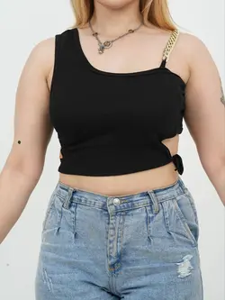 530- تاپ بندی زنجیری مدل نیکی مشکی بسته 10 عددی ( عمده )