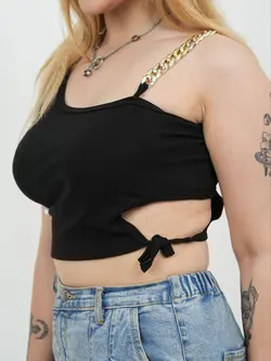 530- تاپ بندی زنجیری مدل نیکی مشکی بسته 10 عددی ( عمده )