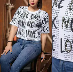 4964 - کراپ منجوق دوزی طرح روزنامه ای بسته 10 عددی