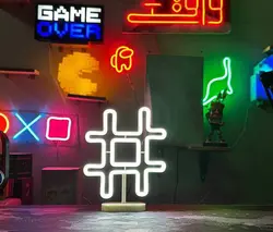 آیکون لایت نئونی سفارشی پایه دار طرح هشتگ - حاجی گیم مرکز فروش نقد و اقساط انواع میز و صندلی 7