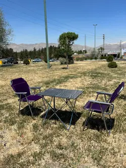 دو نفره صندلی مسافرتی تاشو مدل سوپرvip+و میز تاشو استراکچر درجه یک