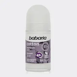 رول دئودرانت 48 ساعته بذر کتان باباریا مدل babaria cotton Deodorant nourishing 0% alcohol