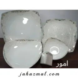 سرویس چینی پردیس طرح آمور فیروزه ای 105 پارچه کد 496i