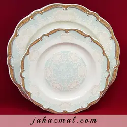 سرویس چینی پردیس طرح مارتا فیروزه ای 98 پارچه بن چاینا