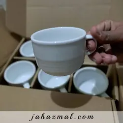 فنجان چای خوری هتلی سفید چینی زرین