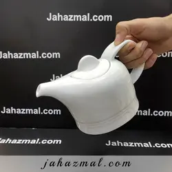 قوری چای خوری 2 فنجان هتلی سفید چینی زرین