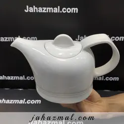 قوری چای خوری 2 فنجان هتلی سفید چینی زرین