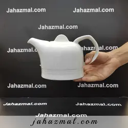 قوری چای خوری 2 فنجان هتلی سفید چینی زرین