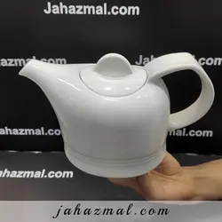 قوری چای خوری 3 فنجان هتلی سفید چینی زرین