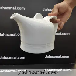 قوری چای خوری 3 فنجان هتلی سفید چینی زرین
