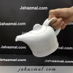 قوری چای خوری 3 فنجان هتلی سفید چینی زرین