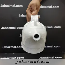 قوری چای خوری 3 فنجان هتلی سفید چینی زرین