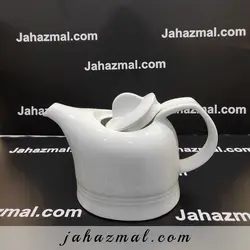 قوری چای خوری 3 فنجان هتلی سفید چینی زرین