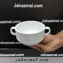 پیاله دسته دار هتلی سفید چینی زرین