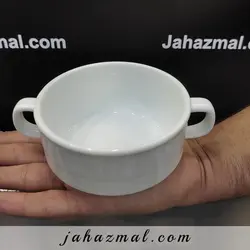 پیاله دسته دار هتلی سفید چینی زرین