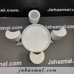 ست نمکدان و سماق پاش هتلی سفید چینی تقدیس