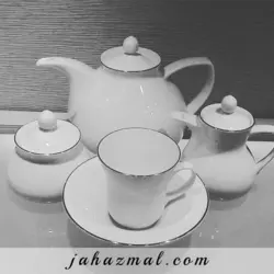سرویس چینی یاسمن شهرزاد سمن 89 پارچه (سفید لب نقره) - فروشگاه جهازمال