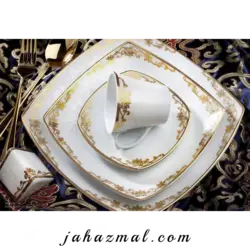 سرویس چینی پردیس طرح هیرام طلایی 105 پارچه