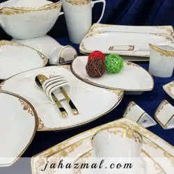 سرویس چینی پردیس طرح هیرام طلایی 105 پارچه