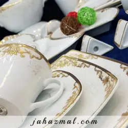 سرویس چینی پردیس طرح هیرام طلایی 105 پارچه