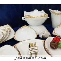 سرویس چینی پردیس طرح هیرام طلایی 105 پارچه