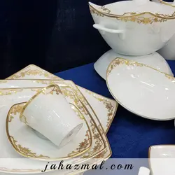 سرویس چینی پردیس طرح هیرام طلایی 105 پارچه