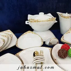 سرویس چینی پردیس طرح هیرام طلایی 105 پارچه