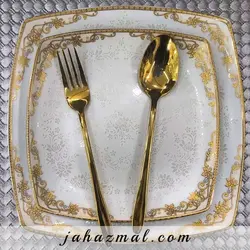سرویس چینی پردیس طرح هیرام طلایی 105 پارچه