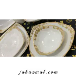 سرویس چینی پردیس طرح هیرام طلایی 105 پارچه