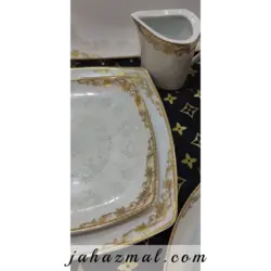 سرویس چینی پردیس طرح هیرام طلایی 105 پارچه
