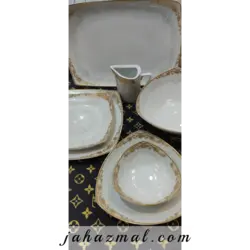 سرویس چینی پردیس طرح هیرام طلایی 105 پارچه