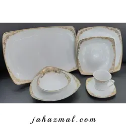 سرویس چینی پردیس طرح هیرام طلایی 105 پارچه