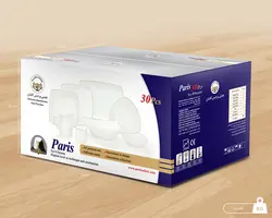 سرویس چینی پردیس طرح یلدا فیروزه ای 30 پارچه