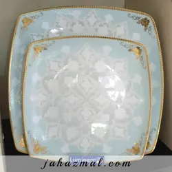 سرویس چینی پردیس طرح کاژین فیروزه ای 30 پارچه