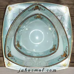 سرویس چینی پردیس طرح کاژین فیروزه ای 30 پارچه