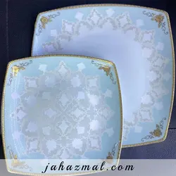 سرویس چینی پردیس طرح کاژین فیروزه ای 30 پارچه