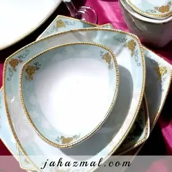 سرویس چینی پردیس طرح کاژین فیروزه ای 30 پارچه