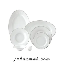 سرویس چینی زرین طرح زرین 28 پارچه (سفید لب طلا)