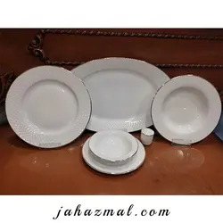 سرویس چینی زرین طرح زرین 28 پارچه (سفید لب طلا)