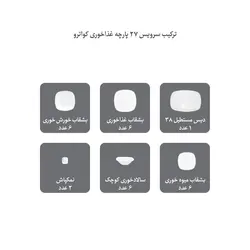 سرویس چینی زرین طرح شکوفه گیلاس 27 پارچه