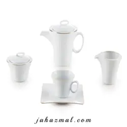 سرویس چینی زرین طرح زرین 97 پارچه (سفید لب طلا)