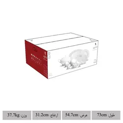 سرویس چینی زرین طرح سمن 102 پارچه (سفید لب نقره)