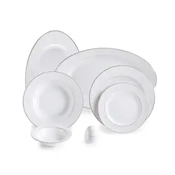 سرویس چینی زرین طرح سپید صدف 28 پارچه