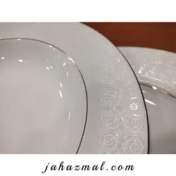 سرویس چینی زرین طرح سپید صدف 28 پارچه