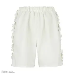 شلوارک دخترانه مدل بغل چین کد 812 رنگ سفید