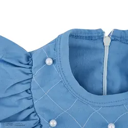 پیراهن دخترانه مدل مرواريد کد 11 رنگ آبی آسمانی