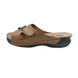 دمپایی زنانه طرح چسبی راحت و سبک کد 10 رنگ قهوه ای