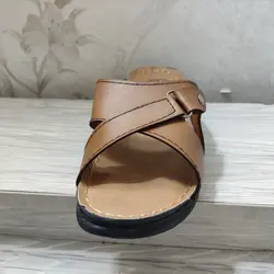 دمپایی زنانه طرح چسبی راحت و سبک کد 10 رنگ قهوه ای