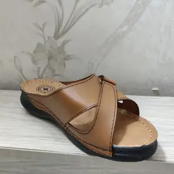 دمپایی زنانه طرح چسبی راحت و سبک کد 10 رنگ قهوه ای